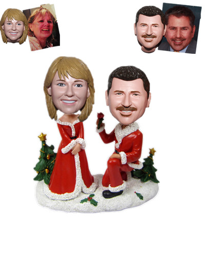 Custom Christmas Couple Bobbleheads