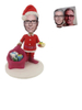Custom Bobble Head Santa Carrying A Big Gift Bag