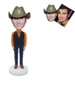 Custom Bobblehead Man with Cowboy Hat