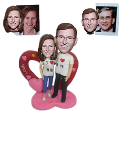 Custom Handmade Wedding Cake Topper with Heart-shaped