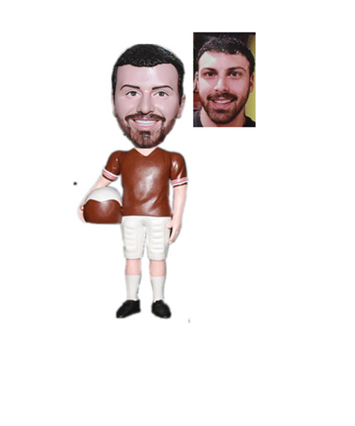 Football Player Holding A Helt Custom Bobble Head From Photo
