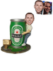 Customized Beer Bobbleheads Man Holding A Big Beer Can Beer Promotional Gift
