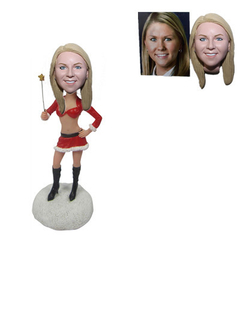 Personalized Chrisstmas Girl Custom Bobble Head