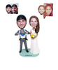 Custom Wedding Cake Toppers Bridegroom in Superman Suit Custom Bobbleheads
