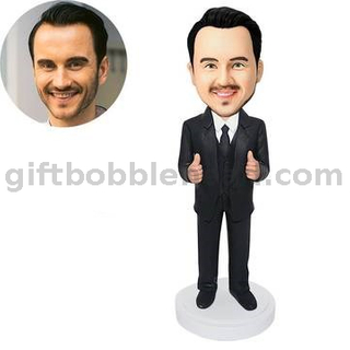 Thumbs Up Custom Bobblehead Man in Business Suit