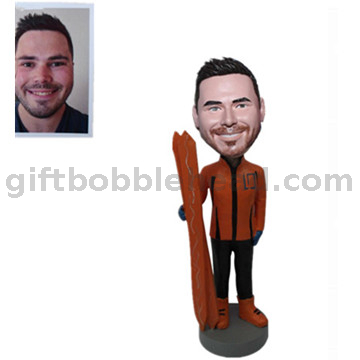 Handmade Birthday Gift Bobblehead Custom From Photo Skiing Bobbleheads