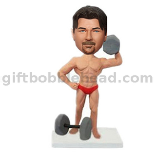 Weightlifting Player Holding The Dumbbell Custom Bobblehead 