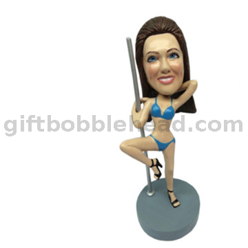 Female Dancer Custom Bobblehead Lady Dancing on A Steel Pole 