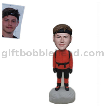 Personalized Custom Bobbleheads Man with Mountaineering Bag Climber