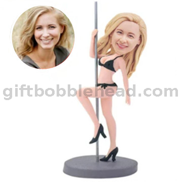 Sexy Lady Dancing on A Steel Pole Female Dancer Bobble Head Custom