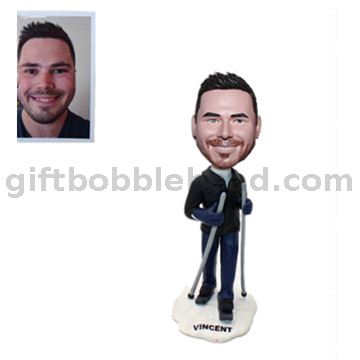 Man Bobblehead Custom Form Photo Skiing Bobble Head