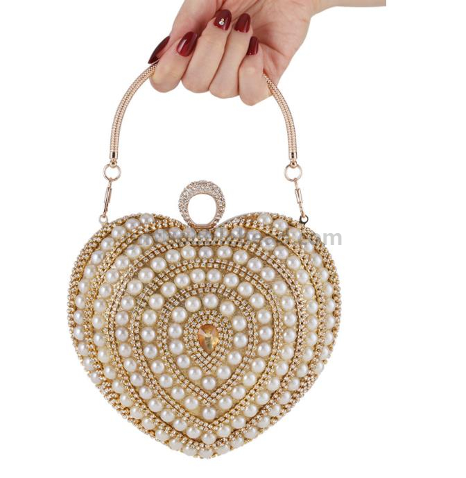 New Diamond-encrusted Dinner Bag Heart Shaped Handbag for Women