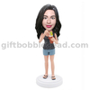 Custom Female Casual Bobblehead Lady with Cocktail
